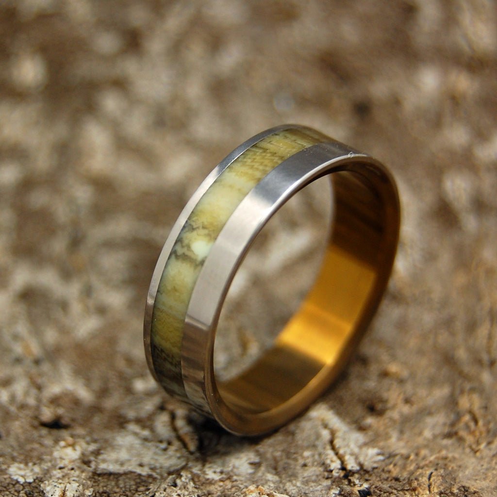 Calypso | Men's Cattle Horn & Titanium Wedding Ring - Minter and Richter Designs