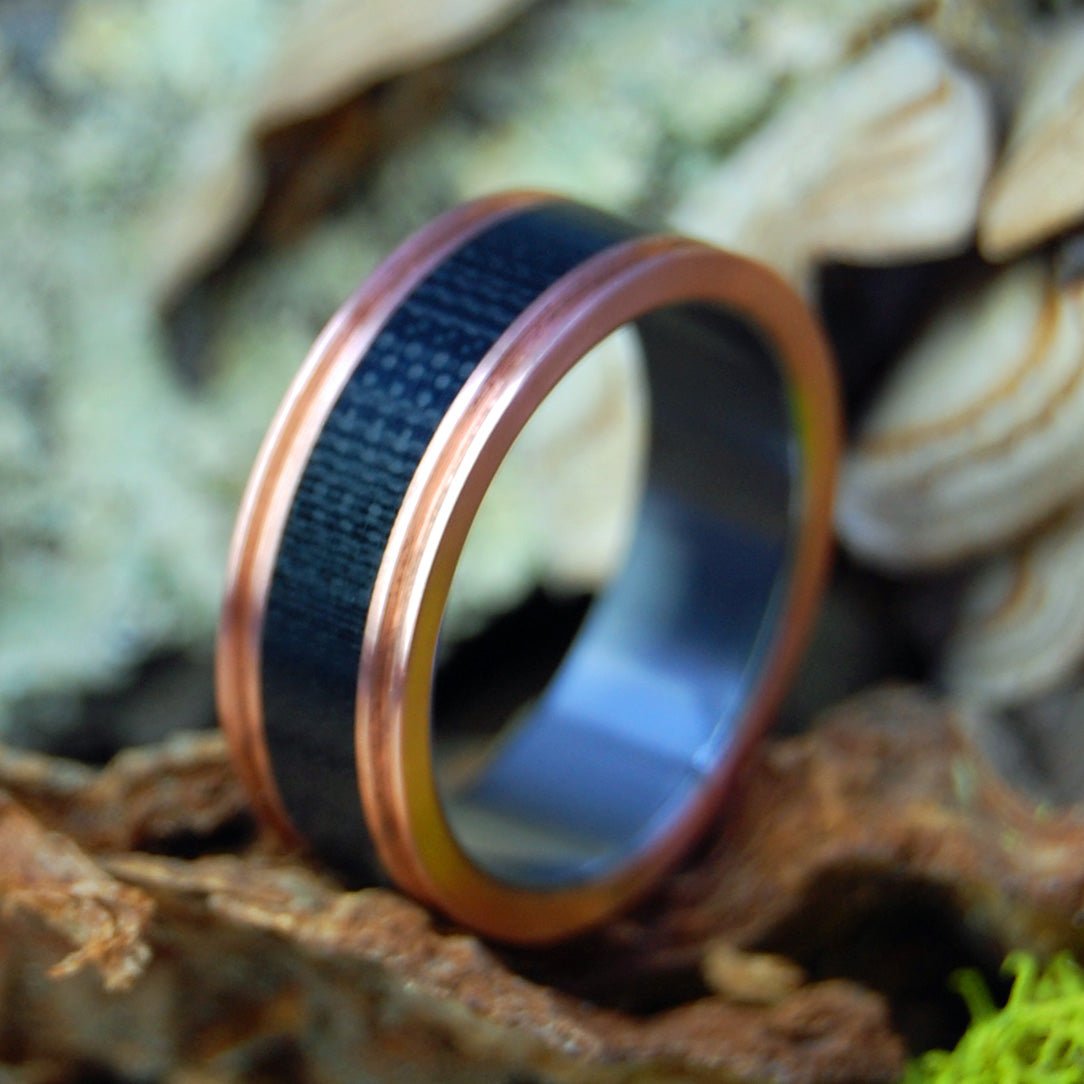 Carbon Fiber Copper | Men's Carbon Fiber, Copper & Titanium Wedding Ring - Minter and Richter Designs