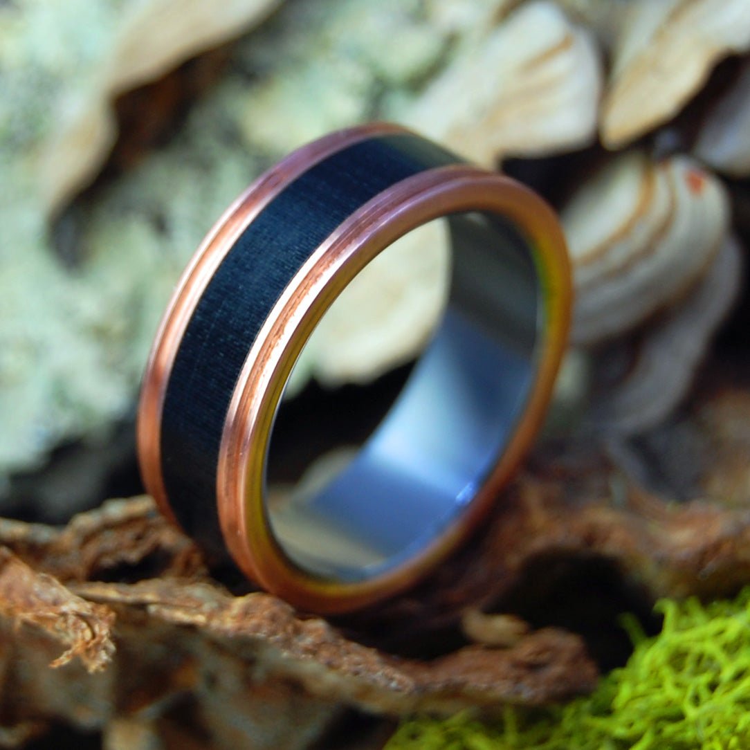 Carbon Fiber Copper | Men's Carbon Fiber, Copper & Titanium Wedding Ring - Minter and Richter Designs