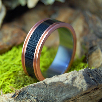 Carbon Fiber Copper | Men's Carbon Fiber, Copper & Titanium Wedding Ring - Minter and Richter Designs