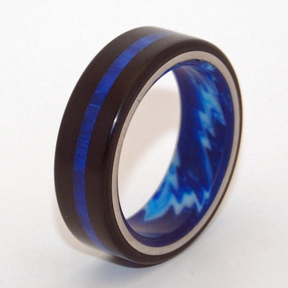 Center Of My Galaxy | Men's Resin, Blue & Black Titanium Wedding Ring - Minter and Richter Designs