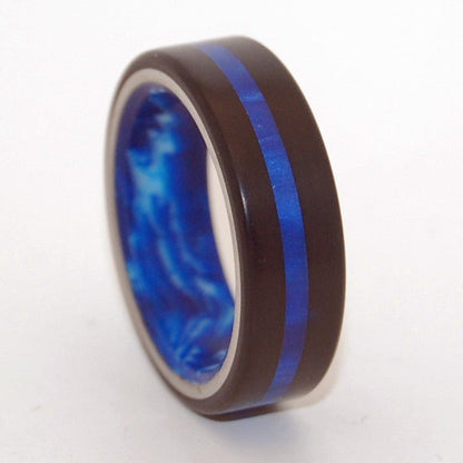 Center Of My Galaxy | Men's Resin, Blue & Black Titanium Wedding Ring - Minter and Richter Designs