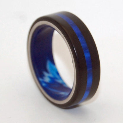 Center Of My Galaxy | Men's Resin, Blue & Black Titanium Wedding Ring - Minter and Richter Designs