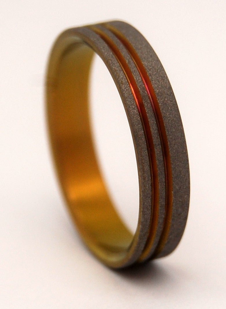 Chance Of Lightning | Men's Anodized Titanium Wedding Ring - Minter and Richter Designs