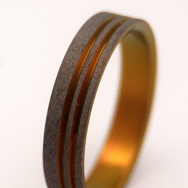 Chance Of Lightning | Men's Anodized Titanium Wedding Ring - Minter and Richter Designs