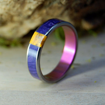 Charoite Delight | Men's Purple Charoite Stone, Honey Jasper Stone & Titanium Wedding Ring - Minter and Richter Designs