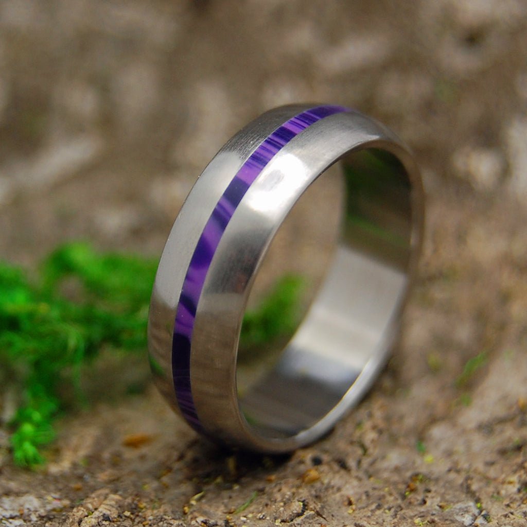 Charoite Dome | Men's Charoite & Titanium Wedding Ring - Minter and Richter Designs