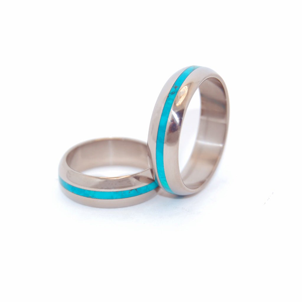 Chrysocolla Mahalo | Stone Wedding Ring - Handmade Titanium Ring - Minter and Richter Designs