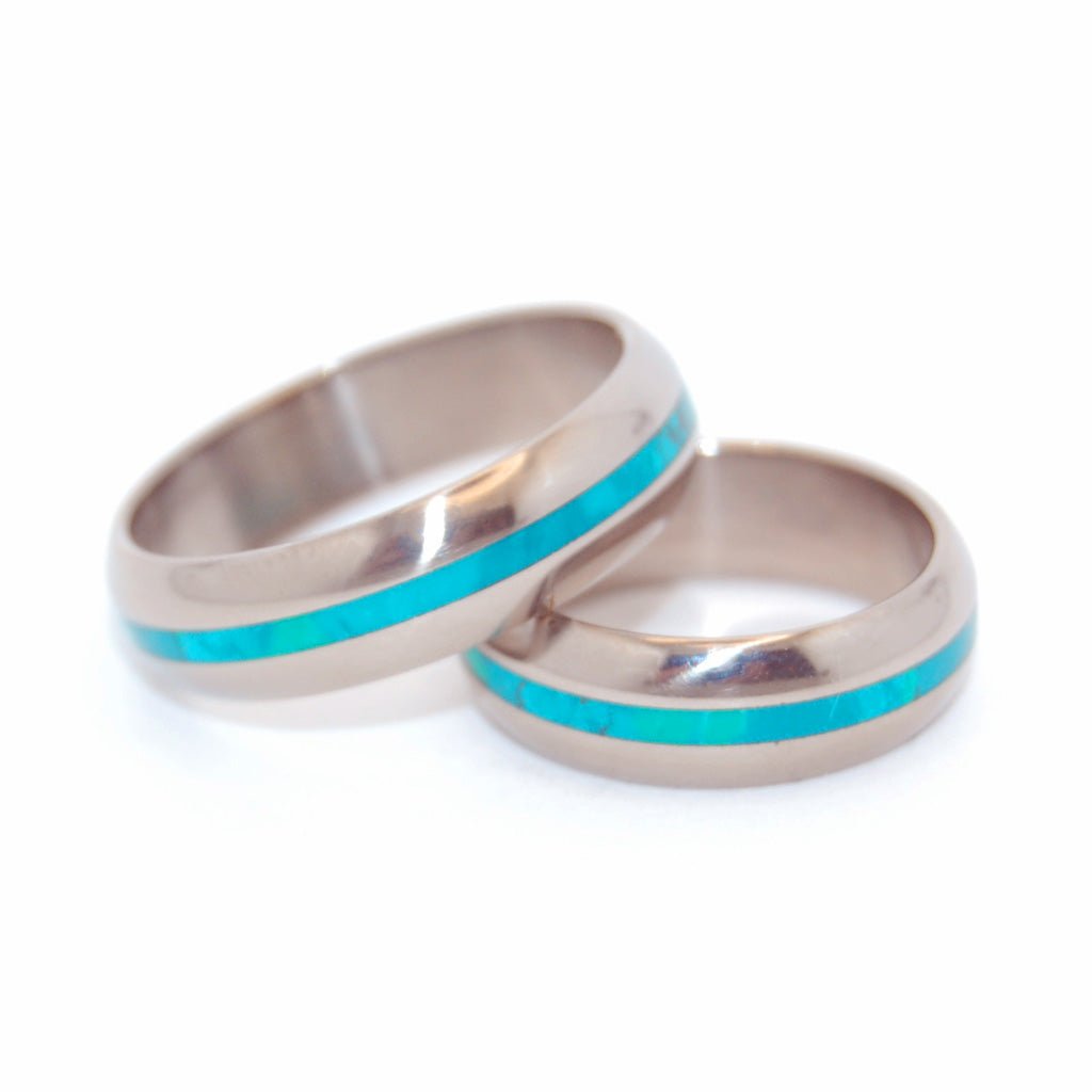 Chrysocolla Mahalo | Stone Wedding Ring - Handmade Titanium Ring - Minter and Richter Designs