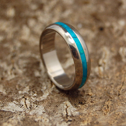 Chrysocolla Sea Dome | Men's Chrysocolla Stone & Titanium Wedding Ring - Minter and Richter Designs