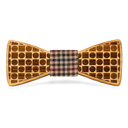 Circles And Squares Bow Tie | Handmade Bamboo Bow Tie - Wedding Gift - Groomsmen Gift - Fathers Day - Minter and Richter Designs