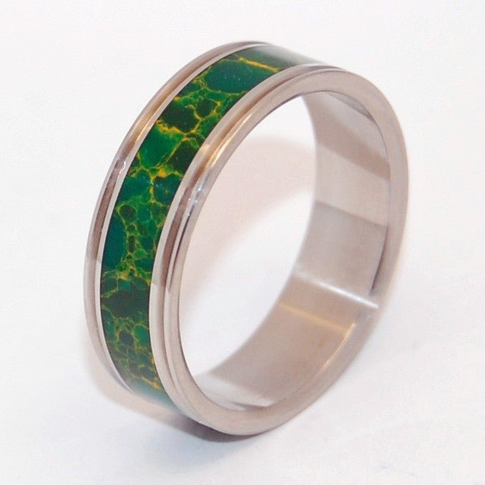 Cleopatra's Desire | Men's Inox Steel & Jade Wedding Ring - Minter and Richter Designs