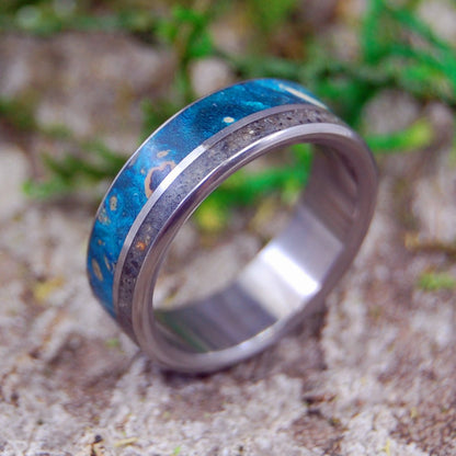 Coast Of Cali | Men's Beach Sand, Wood & Titanium Wedding Ring - Minter and Richter Designs