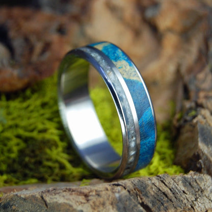 Coast Of St Petes | Men's Beach Sand, Wood & Titanium Wedding Ring - Minter and Richter Designs