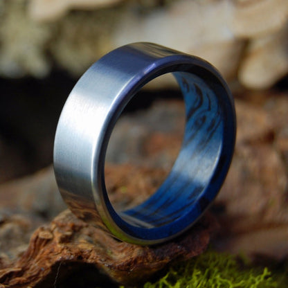 Code Blue Black | Men's Blue Black M3 Mokume Gane & Titanium Wedding Ring - Minter and Richter Designs