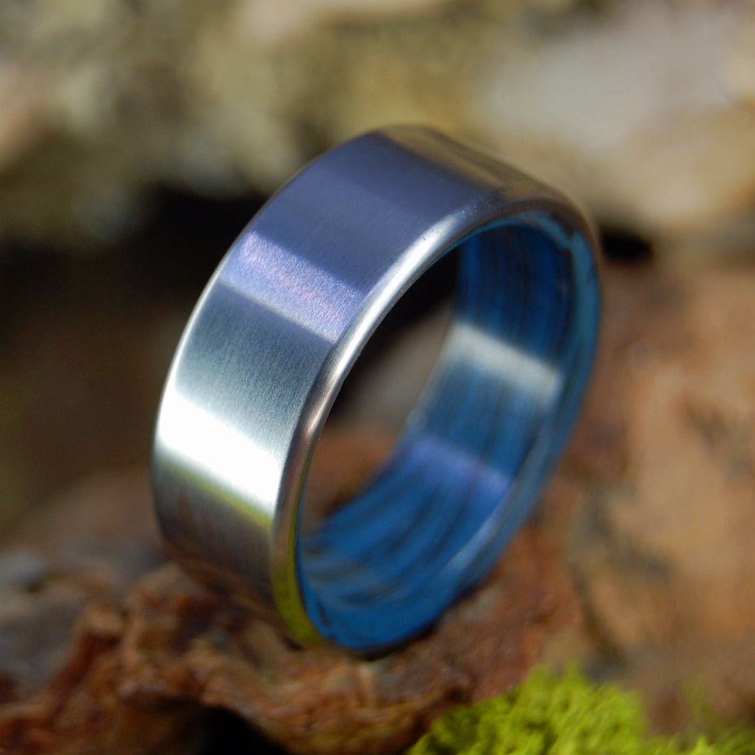 Code Blue Black | Men's Blue Black M3 Mokume Gane & Titanium Wedding Ring - Minter and Richter Designs