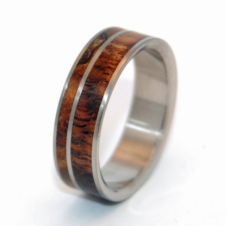 Come Together | Men's Koa Wood, Maple Wood & Titanium Wedding Ring - Minter and Richter Designs