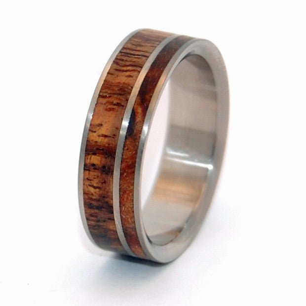 Come Together | Men's Koa Wood, Maple Wood & Titanium Wedding Ring - Minter and Richter Designs