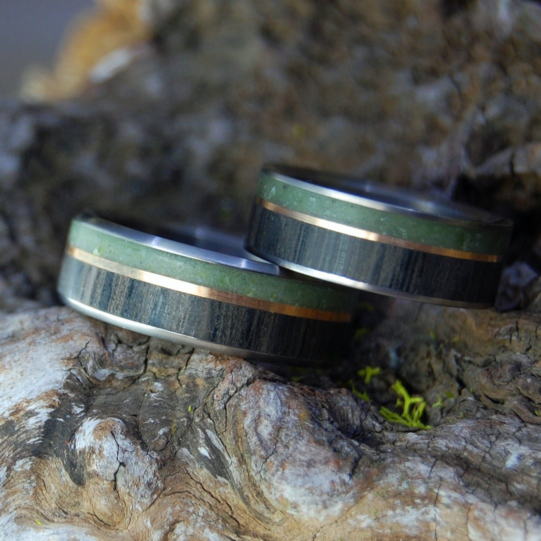 Connemara Marble Bog | Rare Connemara Marble & Irish Bog Oak - Irish Wedding Ring - Minter and Richter Designs