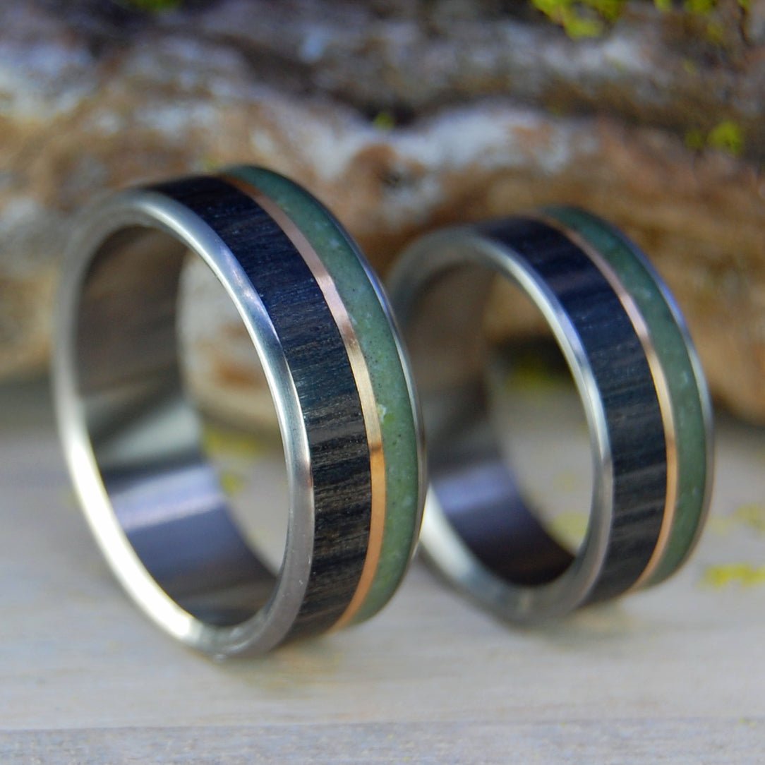 Connemara Marble Bog | Rare Connemara Marble & Irish Bog Oak - Irish Wedding Ring - Minter and Richter Designs