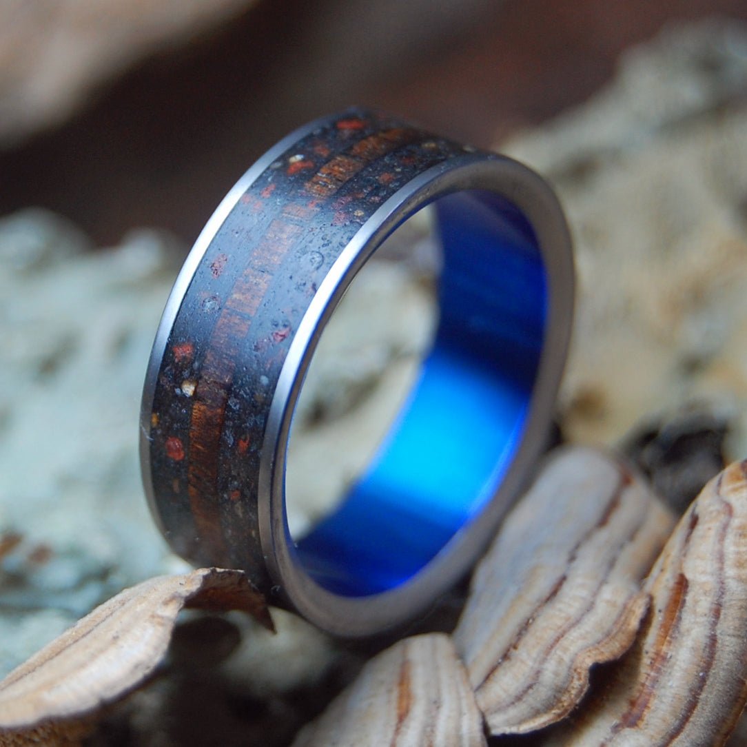 Cool Across The Land | Men's Wood, Beach Sand & Titanium Wedding Ring - Minter and Richter Designs