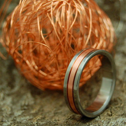 Copper Meets Titanium | Men's Copper & Titanium Wedding Ring - Minter and Richter Designs