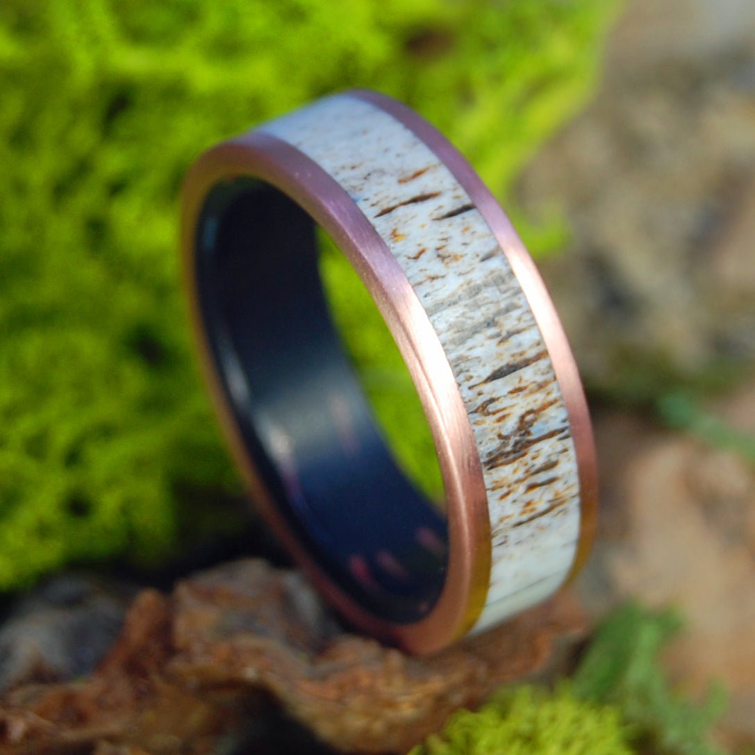 Copper Merchant | Men's Moose Antler, Copper, M3 & Titanium Wedding Ring - Minter and Richter Designs