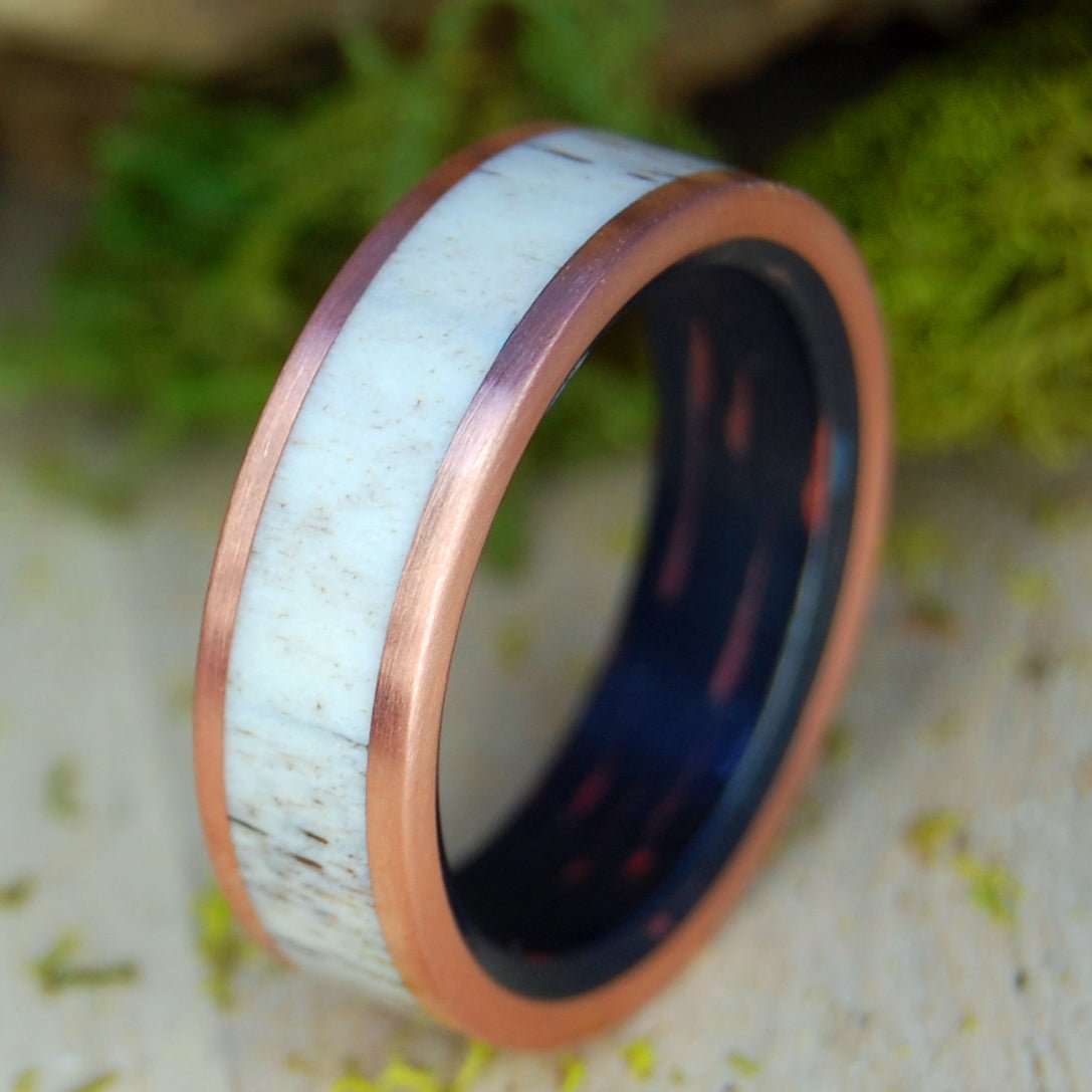 Copper Merchant | Men's Moose Antler, Copper, M3 & Titanium Wedding Ring - Minter and Richter Designs