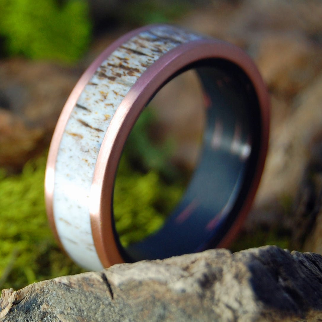 Copper Merchant | Men's Moose Antler, Copper, M3 & Titanium Wedding Ring - Minter and Richter Designs