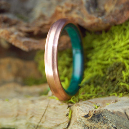 Copper Moxie Thin | Men's Copper, Jade & Titanium Wedding Ring - Minter and Richter Designs