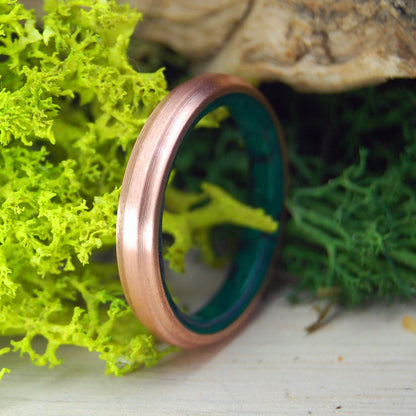 Copper Moxie Thin | Men's Copper, Jade & Titanium Wedding Ring - Minter and Richter Designs