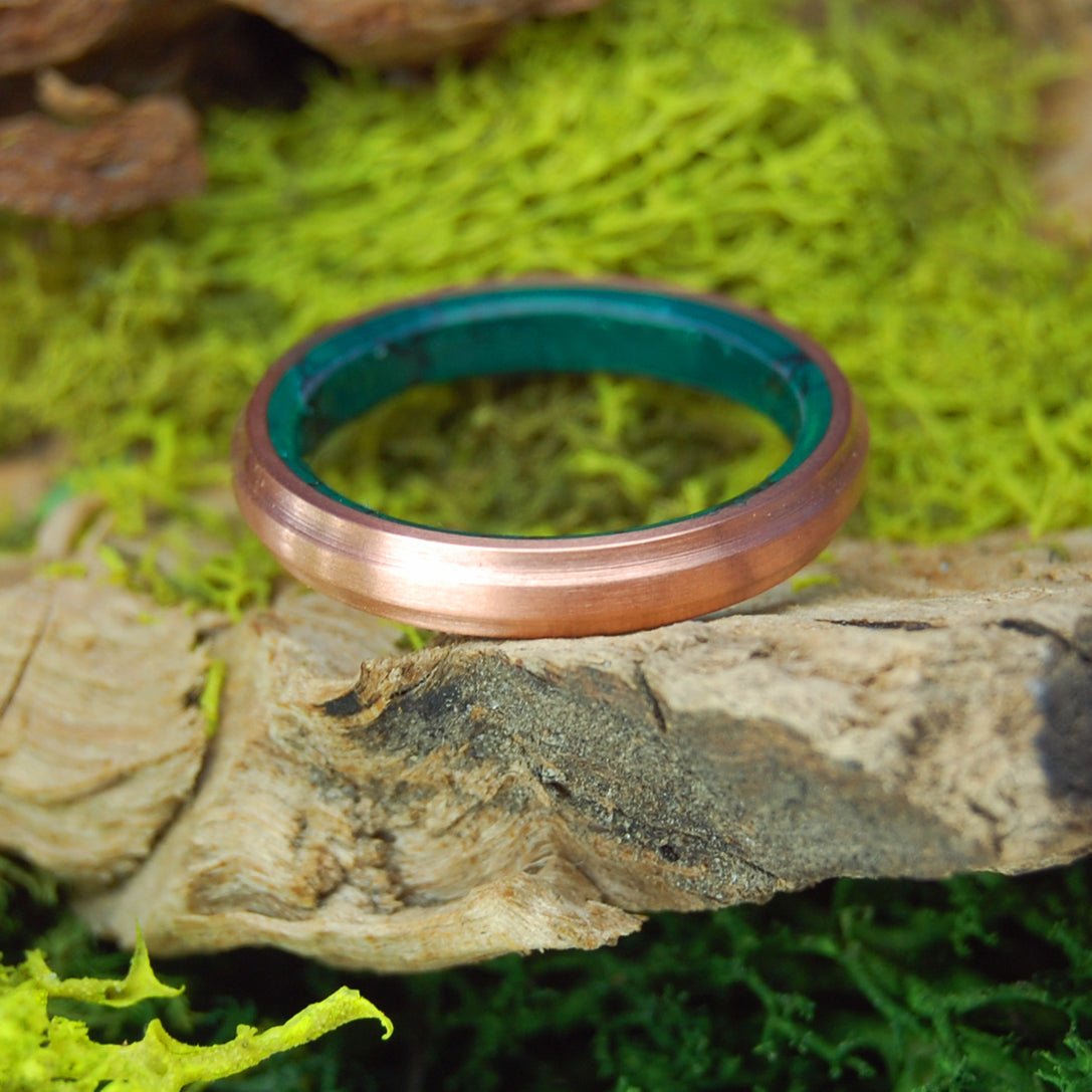 Copper Moxie Thin | Men's Copper, Jade & Titanium Wedding Ring - Minter and Richter Designs