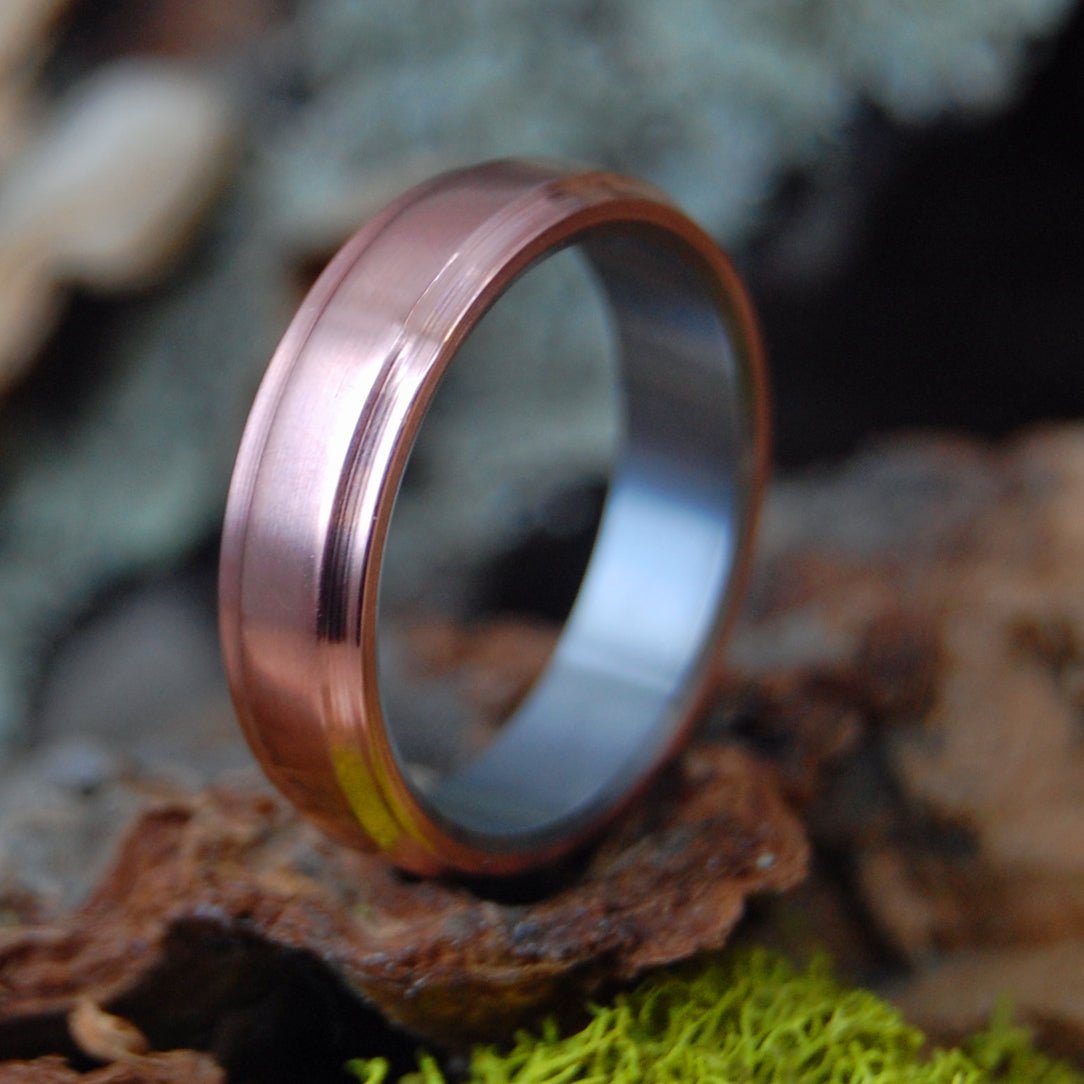 Copper No Moxie | Men's Copper & Titanium Flared Wedding Ring - Minter and Richter Designs