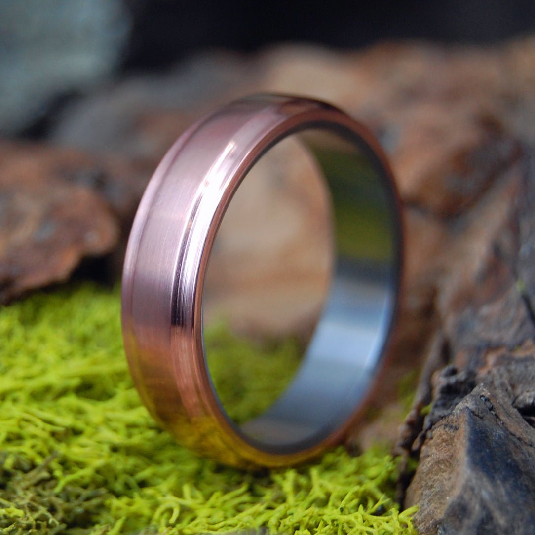 Copper No Moxie | Men's Copper & Titanium Flared Wedding Ring - Minter and Richter Designs