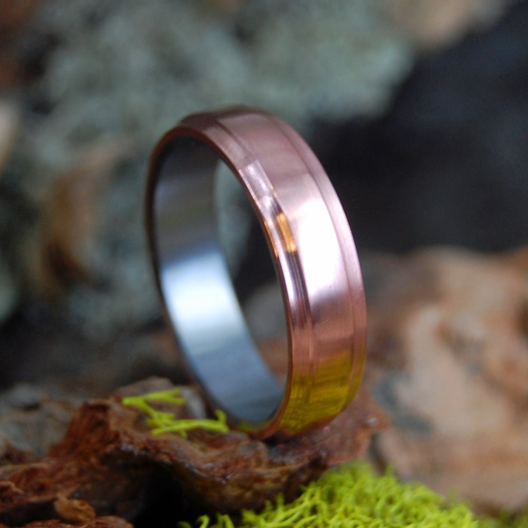 Copper No Moxie | Men's Copper & Titanium Flared Wedding Ring - Minter and Richter Designs