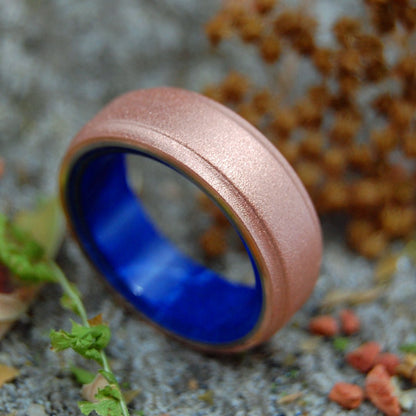 Copper Roxie Sodalite | Men's Sodalite, Copper & Titanium Wedding Ring - Minter and Richter Designs