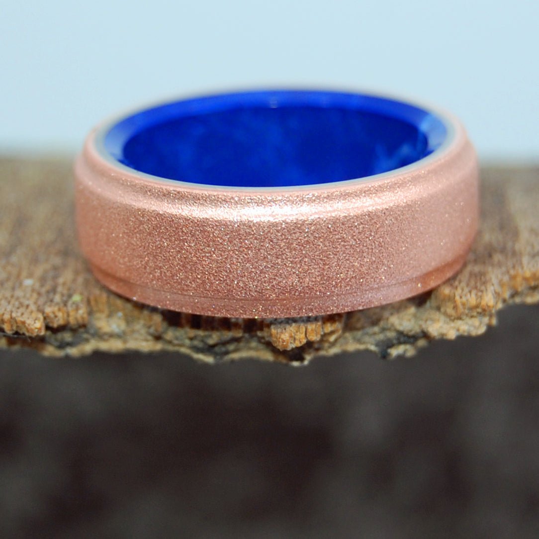 Copper Roxie Sodalite | Men's Sodalite, Copper & Titanium Wedding Ring - Minter and Richter Designs