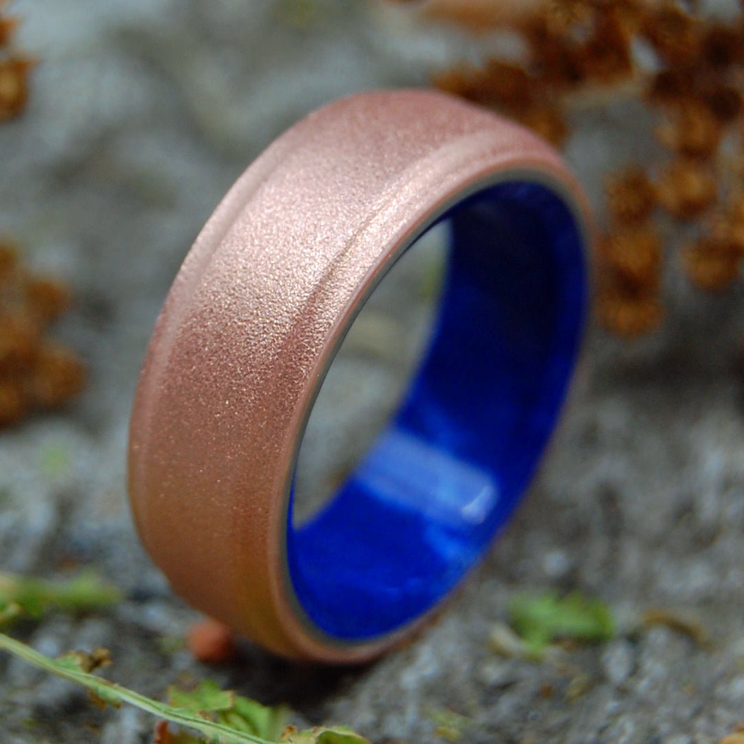 Copper Roxie Sodalite | Men's Sodalite, Copper & Titanium Wedding Ring - Minter and Richter Designs