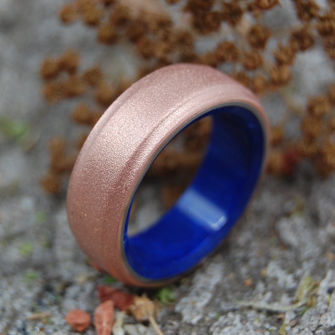 Copper Roxie Sodalite | Men's Sodalite, Copper & Titanium Wedding Ring - Minter and Richter Designs