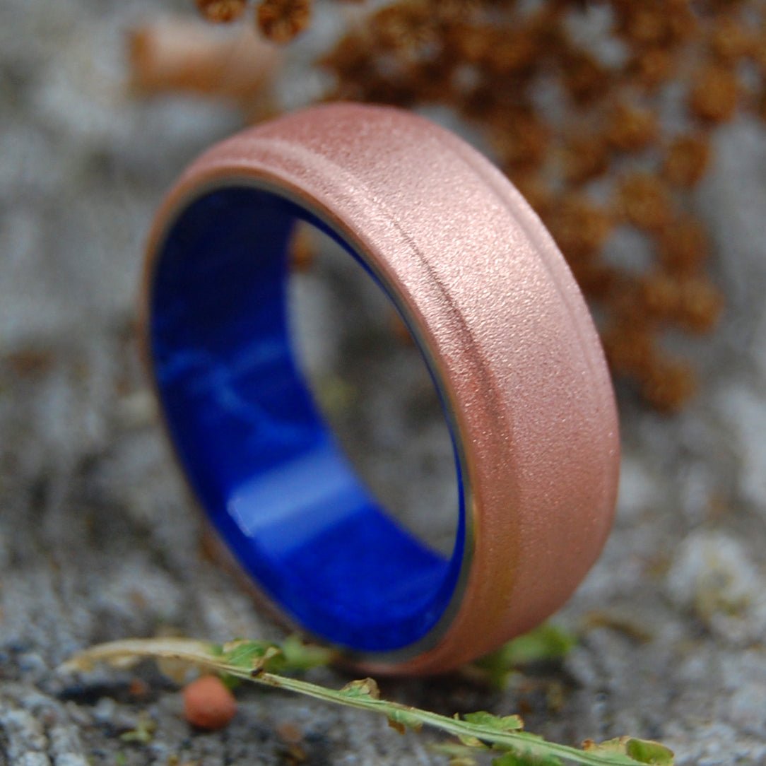 Copper Roxie Sodalite | Men's Sodalite, Copper & Titanium Wedding Ring - Minter and Richter Designs