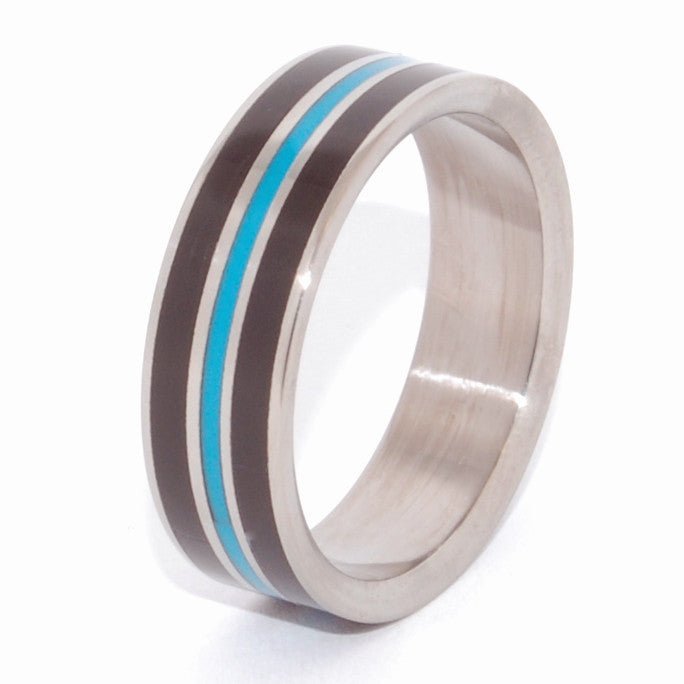 Crazy Heart | Men's Onyx, Turquoise & Titanium Wedding Ring - Minter and Richter Designs