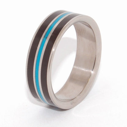 Crazy Heart | Men's Onyx, Turquoise & Titanium Wedding Ring - Minter and Richter Designs