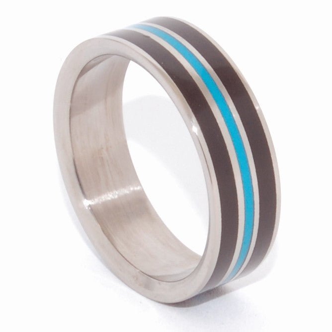 Crazy Heart | Men's Onyx, Turquoise & Titanium Wedding Ring - Minter and Richter Designs