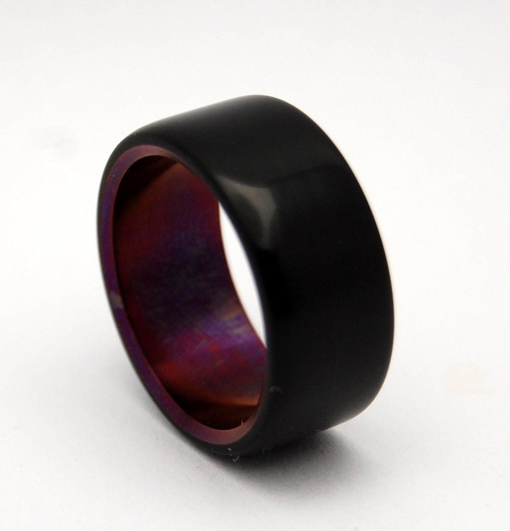 Crimson Night | Men's Black Onyx, Bronze & Titanium Wedding Ring - Minter and Richter Designs