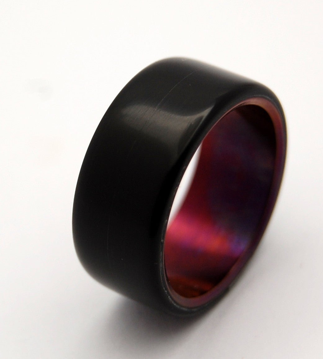 Crimson Night | Men's Black Onyx, Bronze & Titanium Wedding Ring - Minter and Richter Designs