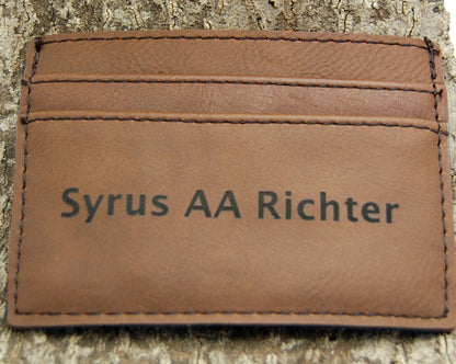 Customizable Dark Brown Leatherette Wallet And Money Clip - Minter and Richter Designs