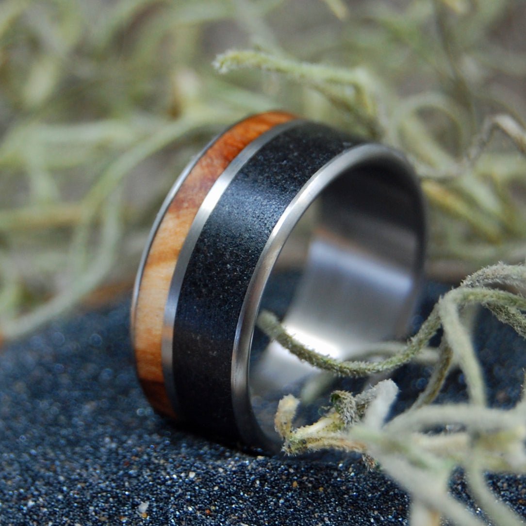 Cypress Swamp | Men's Cypress Wood, Beach Sand & Titanium Wedding Ring - Minter and Richter Designs