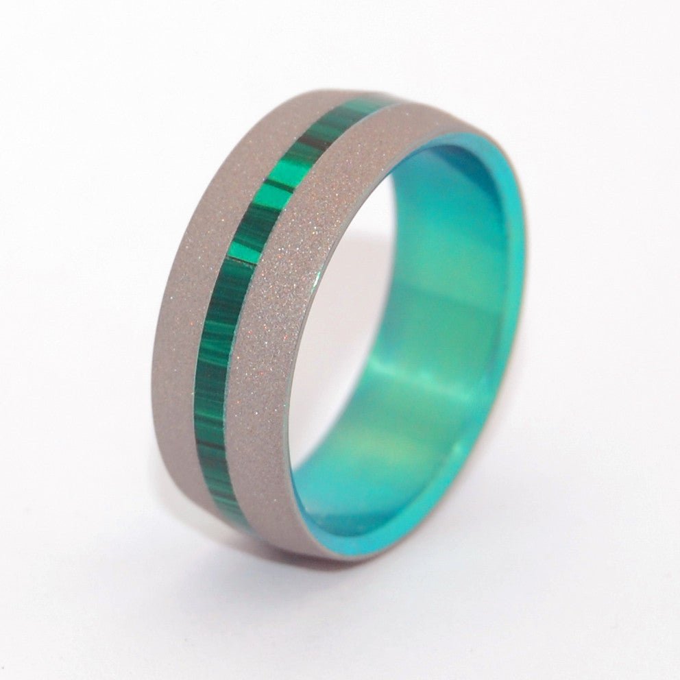 Dashing Spring | Men's Stone, Anodized Titanium Wedding Ring - Minter and Richter Designs