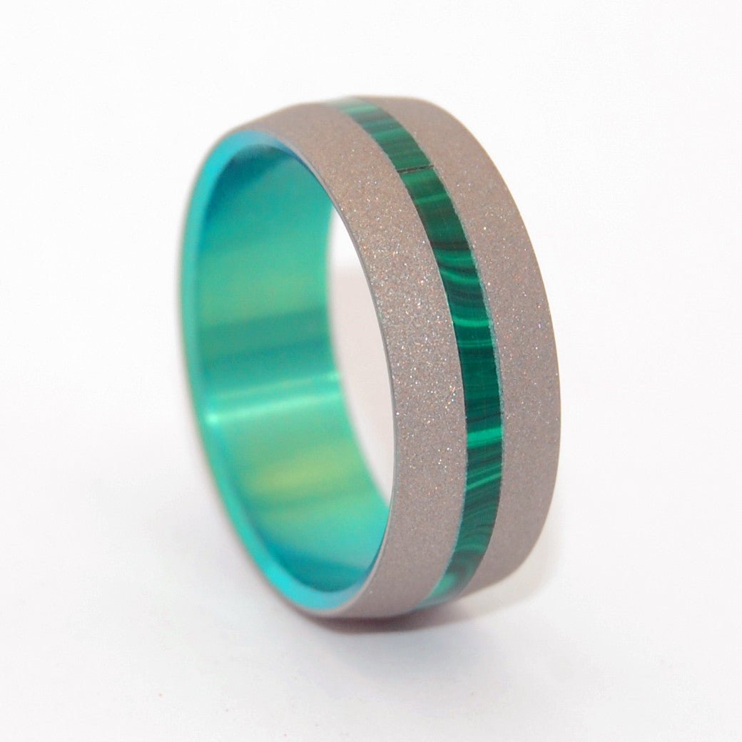 Dashing Spring | Men's Stone, Anodized Titanium Wedding Ring - Minter and Richter Designs