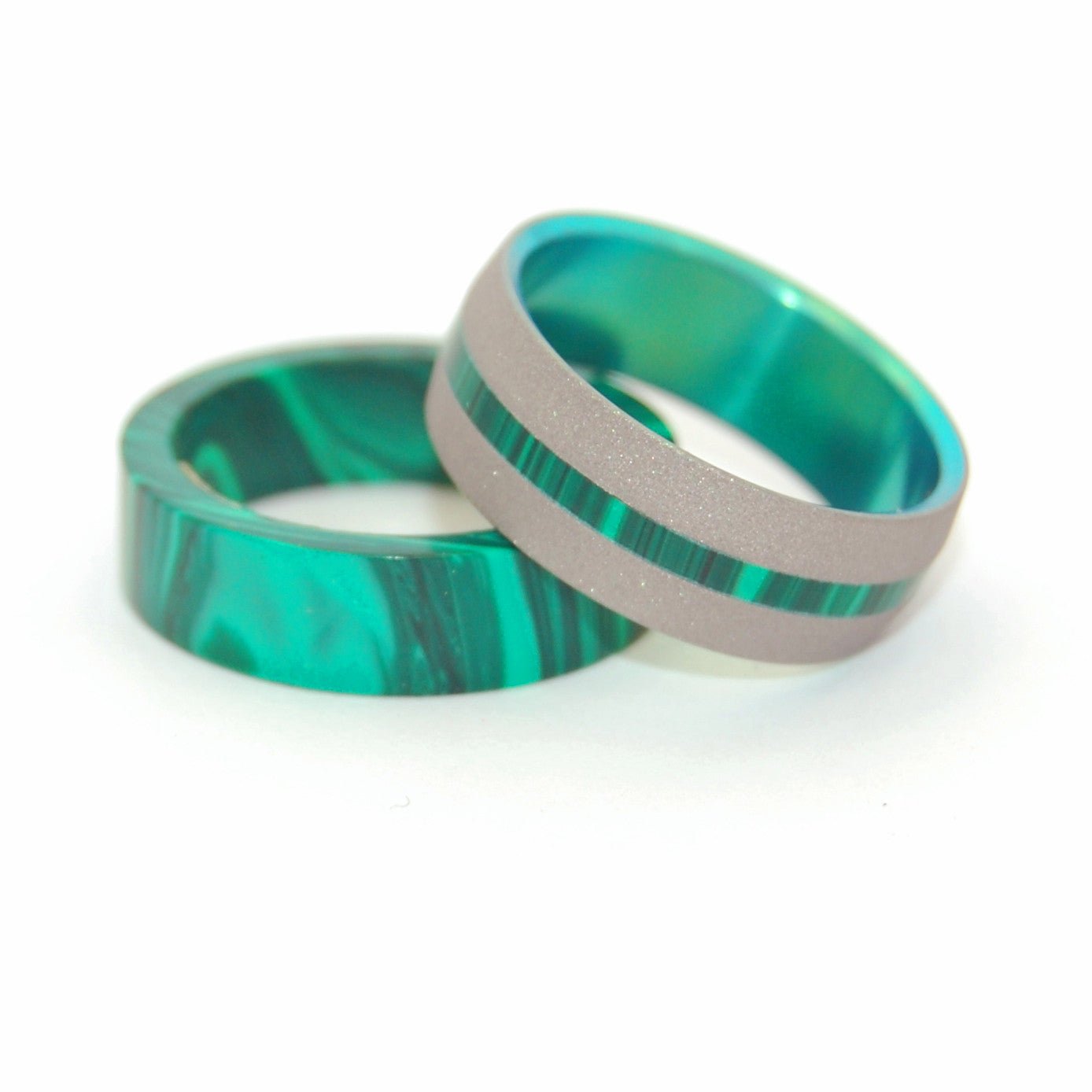 Dashing Spring | Men's Stone, Anodized Titanium Wedding Ring - Minter and Richter Designs